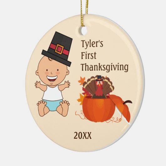 Baby Boy's First Thanksgiving Ornament (Links)