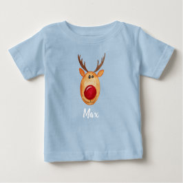 Baby Boy's Kerstmis Waterverf Rudolph met naam