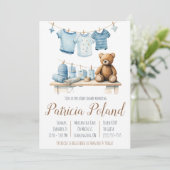 Baby Boy's kleren op Baby shower van de Kast Kaart (Staand voorkant)