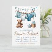 Baby Boy's kleren op Baby shower van de Kast Kaart (Staand voorkant)