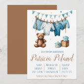 Baby Boy's kleren op Baby shower van de Kast Kaart (Voorkant / Achterkant)