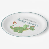 Baby Boys Magical Green Dragon Baby shower Papieren Bordje (Gekanteld)