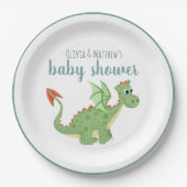 Baby Boys Magical Green Dragon Baby shower Papieren Bordje (Voorkant)