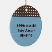 Baby Boy's Room Blauwe Deur Hanger Keramisch Ornament (Rechts)