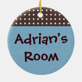 Baby Boy's Room Blauwe Deur Hanger Keramisch Ornament (Achterkant)