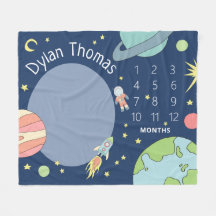 Baby Boys Schattige Space Rocket Ship Milestone