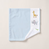 Baby Boy's Striped Safari Animal Monogram & Name Bad Handdoek (Wasdoekje)