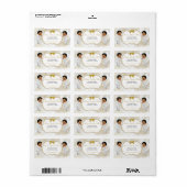 Baby Boys Twins Baptism Christening Gold White Etiket (Full Sheet)