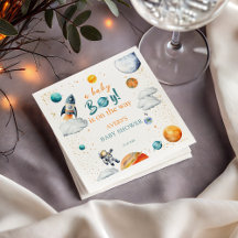 Baby BoyWatercolor Space Baby Shower Planet