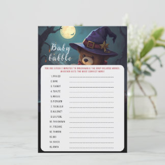 Baby Brabbel Halloween Baby Shower Spel