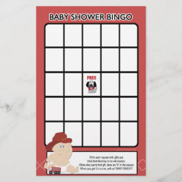 Baby brandweerman Baby shower Bingo Game