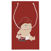 Baby Brandweerman Baby shower Gift Bag Klein Cadeauzakje (Achterkant)