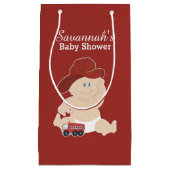Baby Brandweerman Baby shower Gift Bag Klein Cadeauzakje (Voorkant)