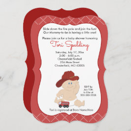 Baby brandweerman Vuurman Baby shower uitnodigen Kaart