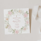 Baby Breath en Pink Roses meisje doop uitnodiging