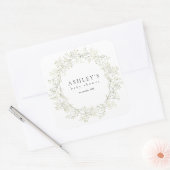 Baby Breath Flowers Baby shower Vierkante Sticker (Envelop)