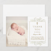 Baby Breath Flowers Doop Foto Dank u Kaart (Voorkant / Achterkant)