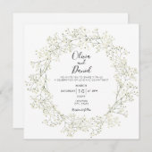 Baby Breath Flowers Wedding Invitation Kaart (Voorkant / Achterkant)