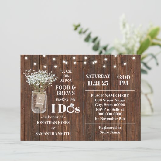 Baby Breath's Food & Brews Voordat ik een douche d Kaart (Staand voorkant)