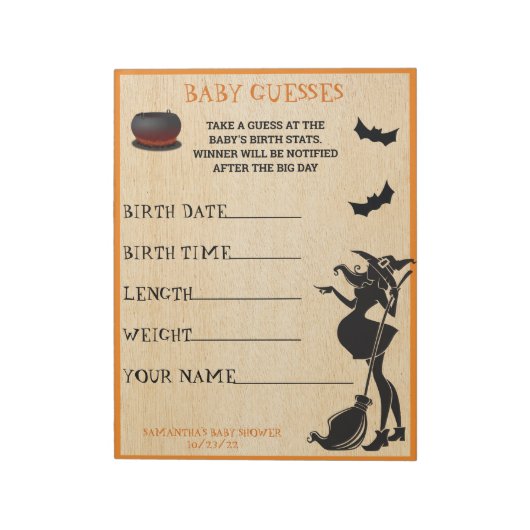 Baby Breedteschopster Halloween Witch Game Notitieblok (Linkerzijde)