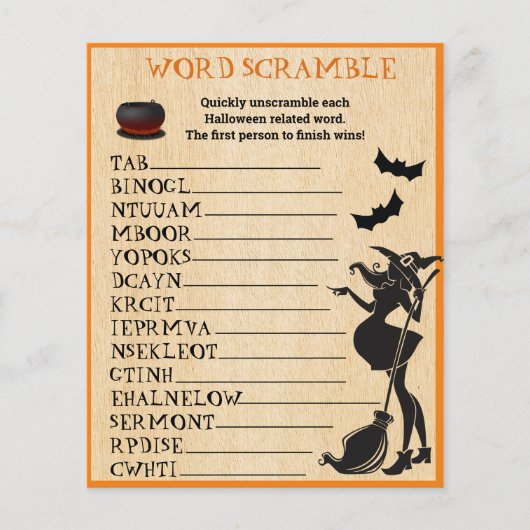 Baby Breedteschopster Halloween Witch Scramble Gam (Voorkant)