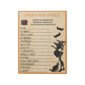 Baby Breedteschopster Halloween Witch Scramble Gam Notitieblok (Linkerzijde)