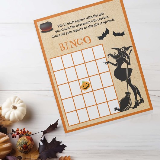 Baby Breedteschower Halloween Witch Bingo Game Notitieblok