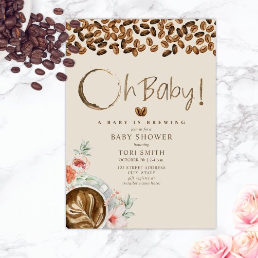 Baby breekt Baby shower van Baby-koffie Kaart