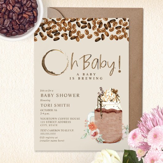 Baby breekt eicelboon met Baby shower Kaart
