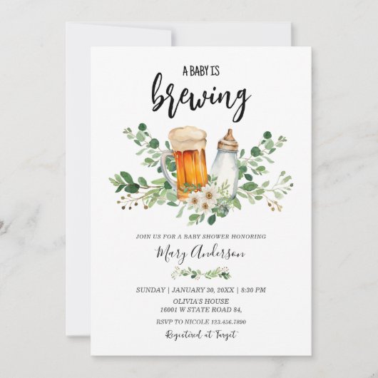 Baby breekt groen Baby shower Kaart (Voorkant)