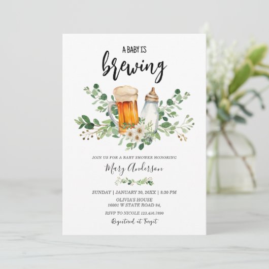 Baby breekt groen Baby shower Kaart (Staand voorkant)