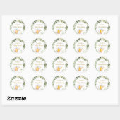 Baby breekt groen Baby shower Ronde Sticker (Vel)
