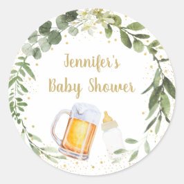 Baby breekt groen Baby shower Ronde Sticker