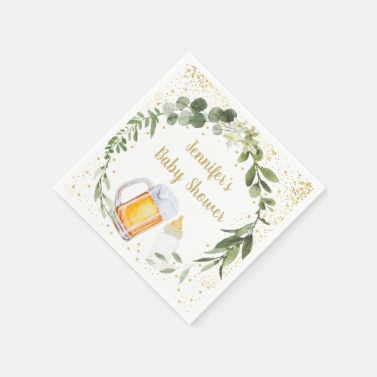 Baby breekt groen Baby shower Servet (Hoek)