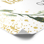 Baby breekt groen welkomstbord poster (Hoek)