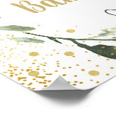 Baby breekt groen welkomstbord poster (Hoek)