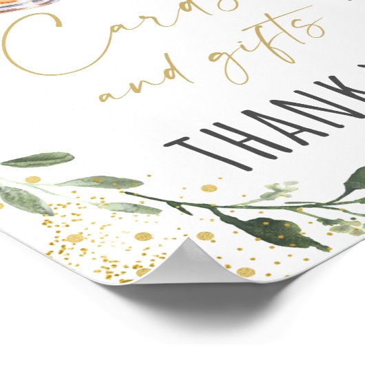 Baby breekt groene Kaarten en cadeaubord Poster (Hoek)