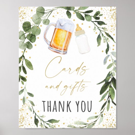 Baby breekt groene Kaarten en cadeaubord Poster (Voorkant)