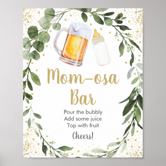 Baby breekt groene Mimosa Bar Poster (Voorkant)