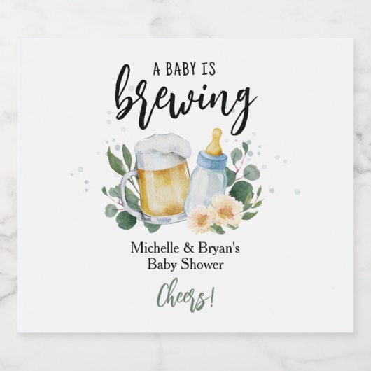 Baby breekt groenery Baby shower Cheers Bier Etiket (Enkel label)