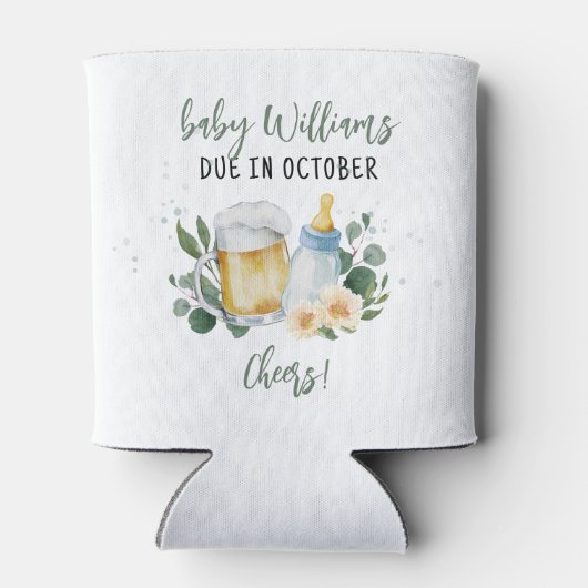 Baby breekt groenery Baby shower Cheers Blikjeskoeler (Achterkant)