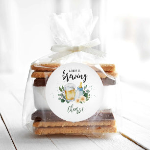 Baby breekt groenery Baby shower Cheers Ronde Sticker