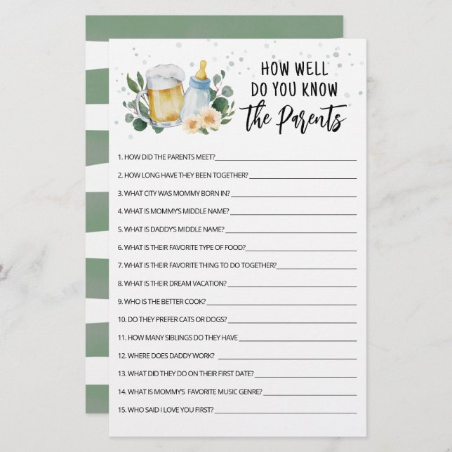 Baby Breekt hoe goed je de ouders kent (Voorkant / Achterkant)