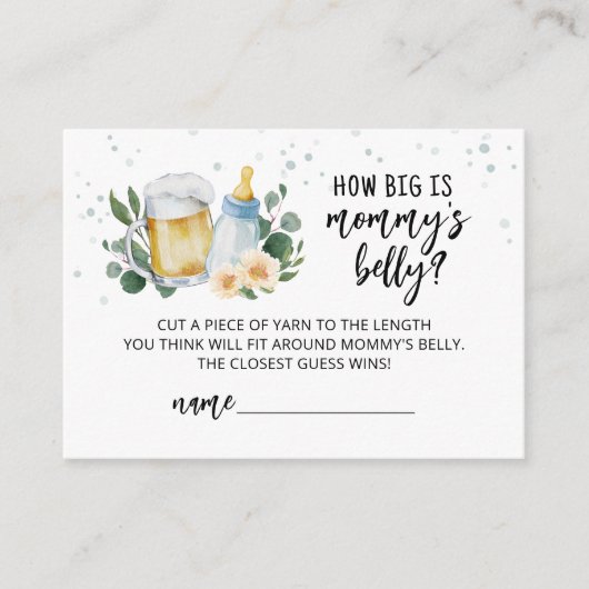 Baby breekt hoe groot is mama's buikkaart informatiekaartje (Voorkant)