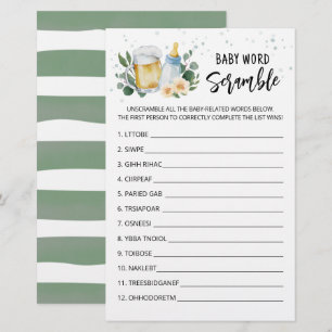 Baby breekt Word Scramble Baby shower Game