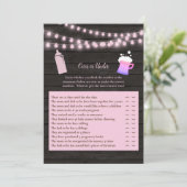 Baby Breukroze over of onder het Baby shower Kaart (Staand voorkant)