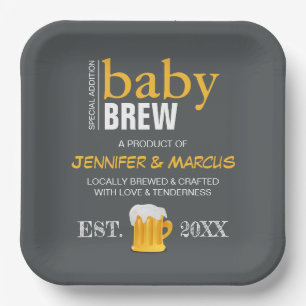 Baby Brew Couple's Beer Baby shower Papieren Bordje