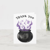 Baby Brew Witch Cauldron Halloween Baby shower Bedankkaart (Voorkant)
