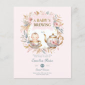Baby Brewing Baby shower Aankondiging Tea Party (Voorkant)