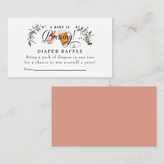 Baby Brewing | BABY SHOWER WATERVERF Informatiekaartje (Voorkant / Achterkant)